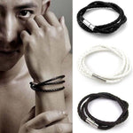 35cm New Men Fashion Leather Bracelets Charm Bangle